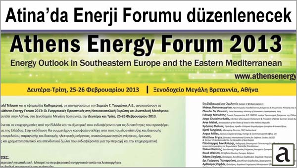 Atinaâ€™da Enerji Forumu Düzenlenecek