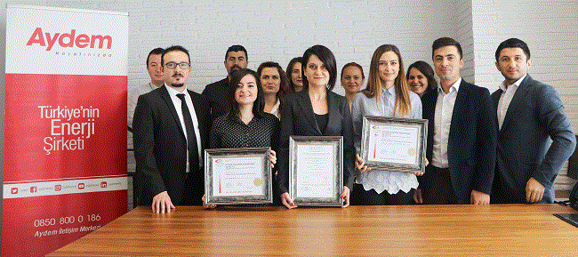 Aydem'e 3 Yeni Yönetim Sistemi Belgesi