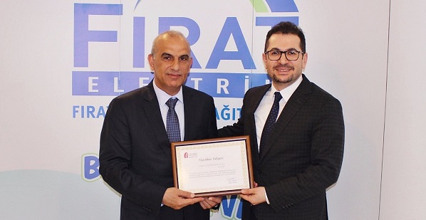 Elazığ Defterdarlığı'ndan Fırat EDAŞ'a Teşekkür Belgesi