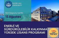 KHAS Enerji ve Sürdürülebilir Kalkınma Yüksek Lisans Programı Başvuruları