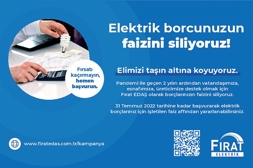 Fırat EDAŞ Elektrik Borçlarının Faizlerini Silecek