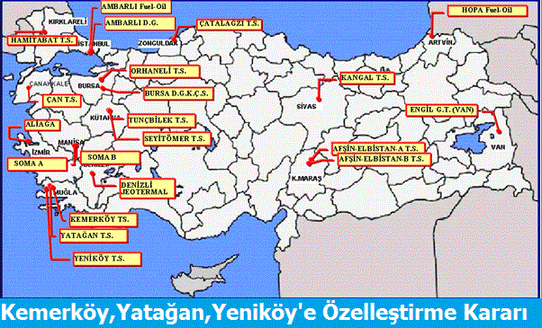 Kemerköy Yatağan ve Yeniköy için Özelleştirme Kararı