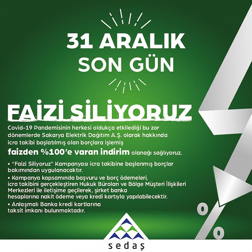 SEDAŞ İcralık Borçların Faizlerini Siliyor