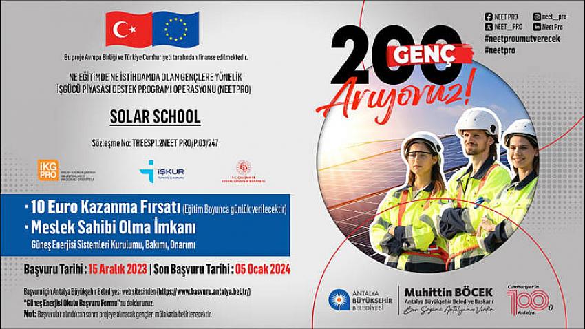 Antalya Büyükşehir Belediyesi Güneş Enerjisi Okulu Açıyor